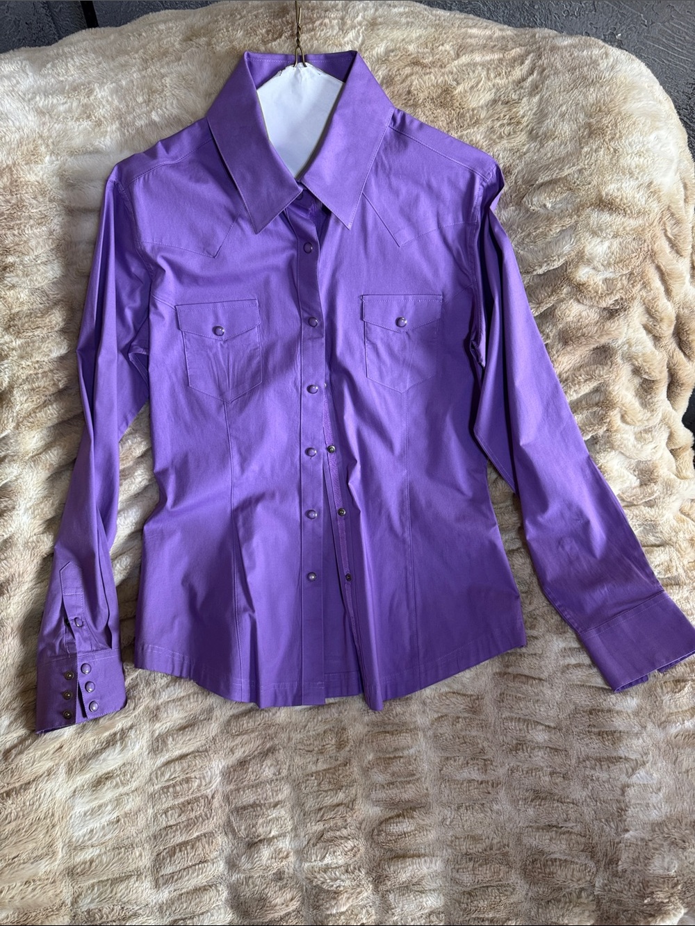Panhandle Purple Button-Front Long Sleeve Shirt